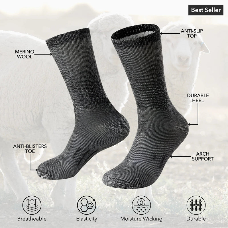 WorkFit compression socks with merino blend for foot health and stability