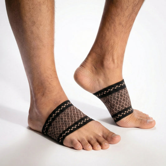 Copper-infused arch support compression sleeve for plantar fasciitis relief